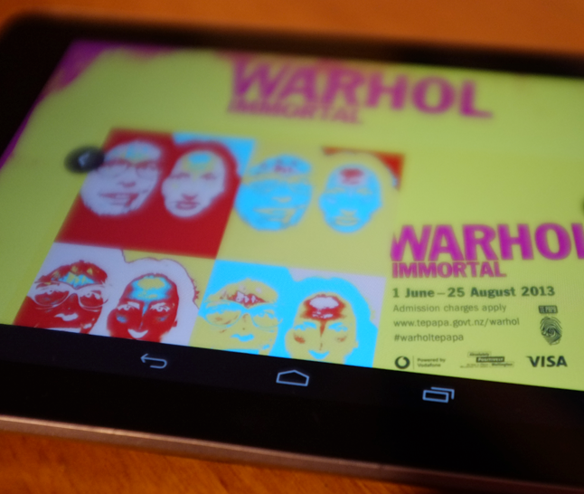 montage of Te Papa Andy Warhol photobooth around Wellington